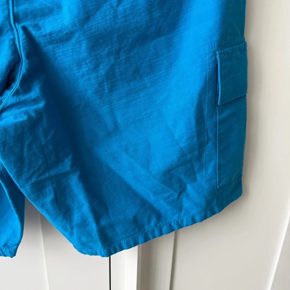 Everlane‎ The Organic Cotton Linen Blend Cargo Shorts Men's Teal Blue small NWT